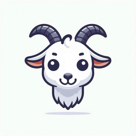 Cute cartoon goat. Vector illustration. Design for t-shirt and other uses.のイラスト素材