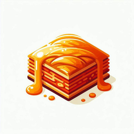 Bread isometric icon. Vector illustration of a piece of bread.のイラスト素材