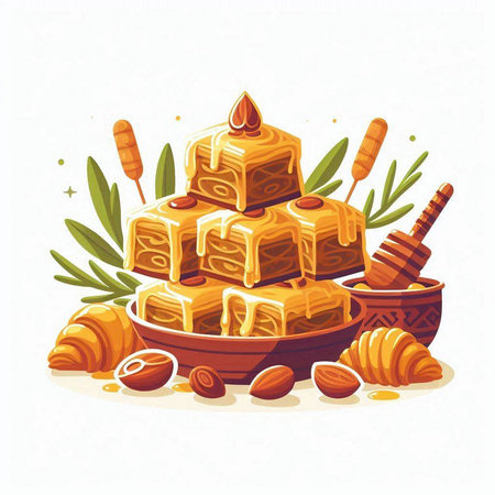 Honey diwali, traditional indian sweets. Vector illustrationのイラスト素材