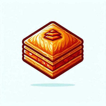 Baklava, traditional Turkish sweet dessert. Vector illustration.のイラスト素材