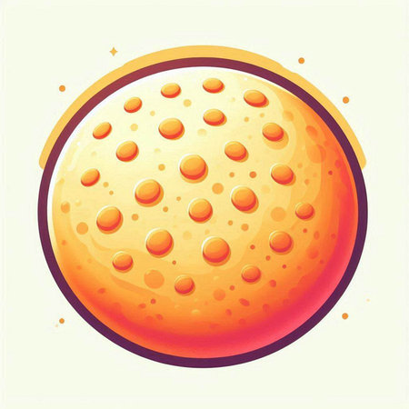 Illustration of an orange biscuit with holes on a white backgroundのイラスト素材