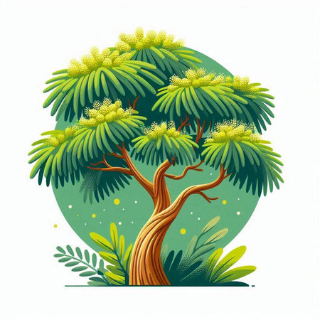 Illustration of a tree on a white background. Vector illustration.のイラスト素材