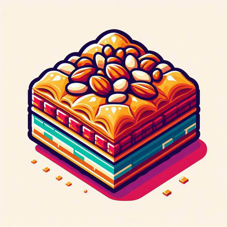 Piece of cake in isometric 3d style, vector illustrationのイラスト素材