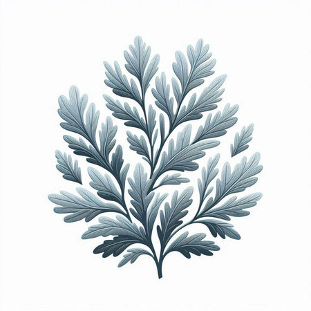 Leaves of a plant on a white background. Vector illustration.のイラスト素材