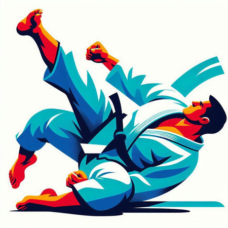 Taekwondo. Martial arts. Vector illustration. Sportsman.のイラスト素材