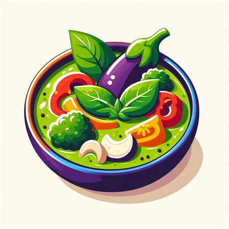 Vegetable salad in bowl. Vector illustration in cartoon style.のイラスト素材