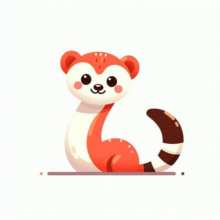 Cute cartoon animal. Vector illustration. Isolated on white background.のイラスト素材