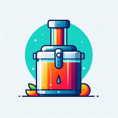 Illustration of a juicer in a flat style. Vector illustration.のイラスト素材