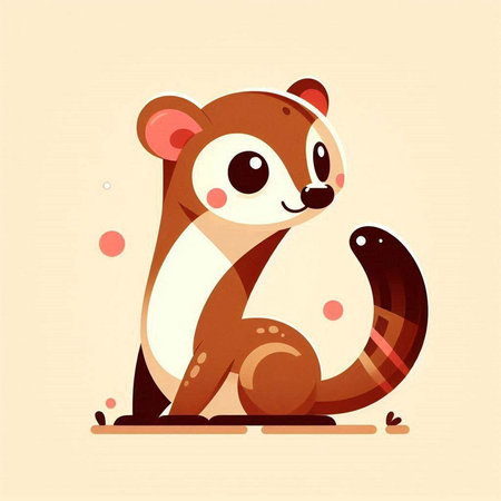 Cute cartoon chipmunk. Vector illustration in flat style.のイラスト素材