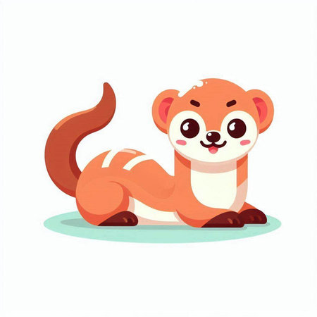 Cute little chipmunk cartoon character. Vector illustration isolated on white background.のイラスト素材