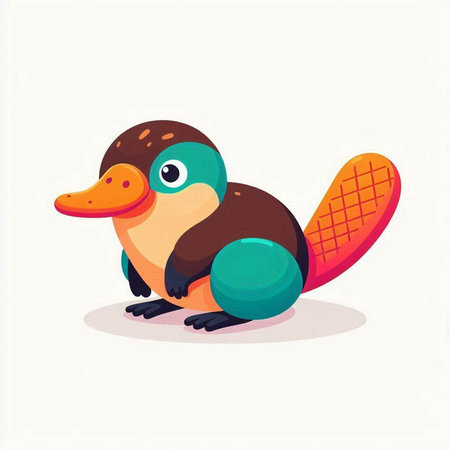 Cute cartoon duck isolated on a white background. Vector illustration.のイラスト素材