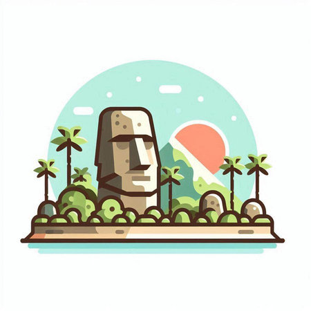 Ancient egyptian pharaohs in flat style. Vector illustrationのイラスト素材