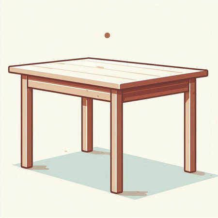 Wooden table with legs. Vector illustration of a wooden table.のイラスト素材