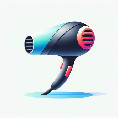Hair dryer isolated on a white background. Vector illustration.のイラスト素材
