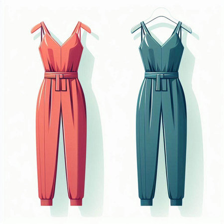 Vector illustration of a set of women's pajamas on a hanger.のイラスト素材