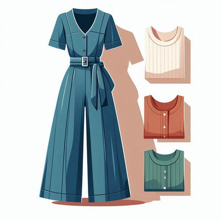 Women's clothing on a white background. Vector illustration in cartoon style.のイラスト素材