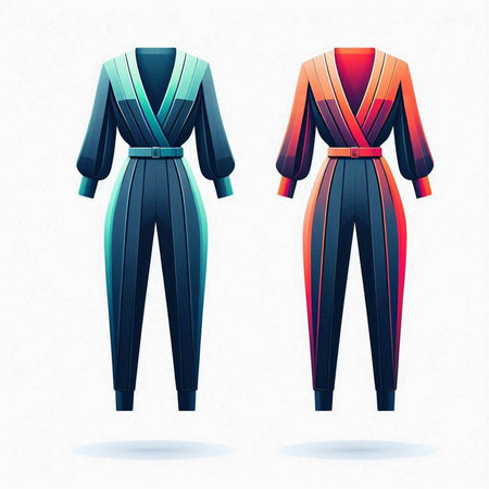 Fashionable women's suit in retro style. Vector illustration.のイラスト素材