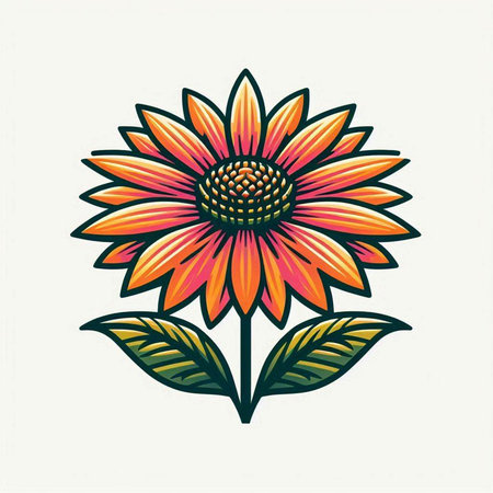 Sunflower. Vector illustration. Isolated on a white background.のイラスト素材