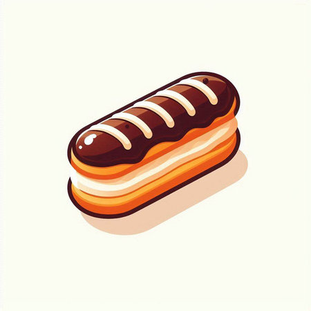 Illustration of a chocolate eclair on a white background - vectorのイラスト素材