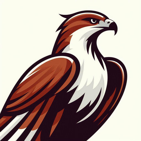 Eagle head vector illustration in vintage style. Bird of prey symbol.のイラスト素材