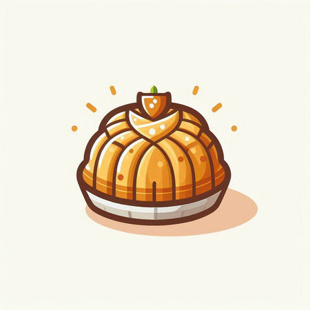 Illustration of a pie on a light background. Vector illustration.のイラスト素材