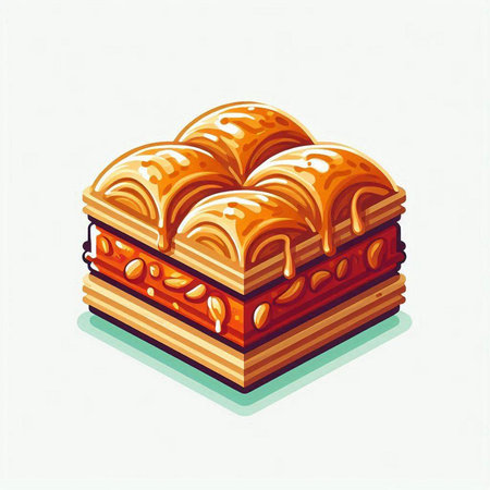 Baklava icon. Vector illustration of baklava.のイラスト素材