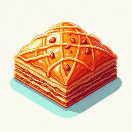 Illustration of a piece of pie with jam on a white backgroundのイラスト素材