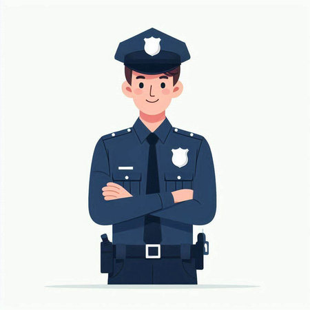 Policeman in uniform. Policeman in uniform. Vector illustrationのイラスト素材