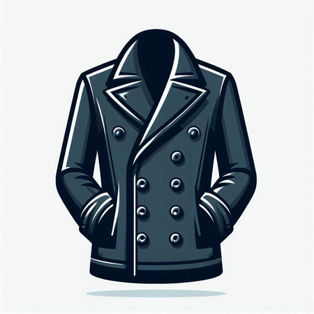 Vector illustration of a coat with a collar on a white background.のイラスト素材