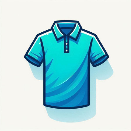 Blue polo shirt isolated on a white background. Vector illustration.のイラスト素材