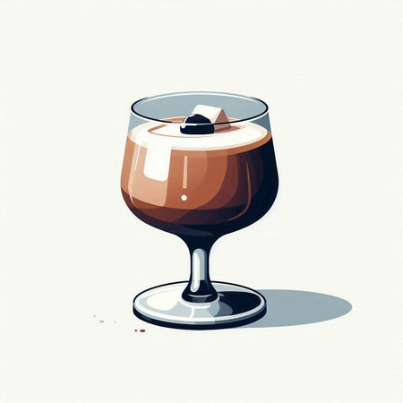 illustration of a chocolate cocktail in a glass on a white backgroundのイラスト素材