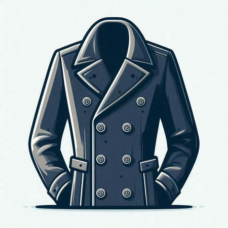 Vector illustration of a man in a coat on a white background.のイラスト素材