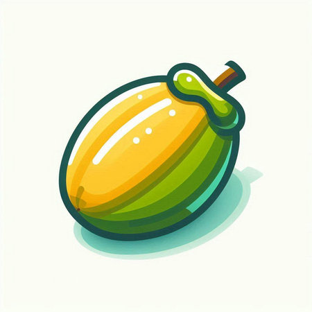 Mango fruit icon isolated on the white background. Vector illustration.のイラスト素材
