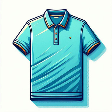 Blue polo shirt, isolated on white background. Vector illustration.のイラスト素材