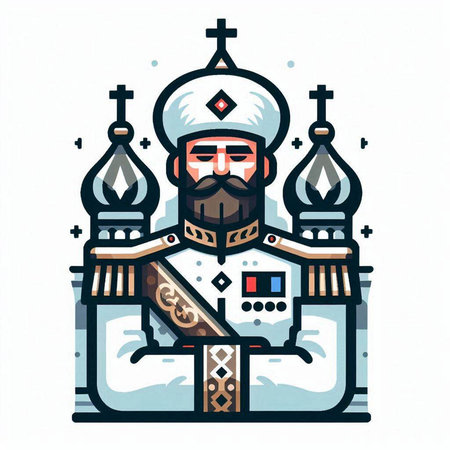 Vector illustration of the Russian God of Power on a white background.のイラスト素材