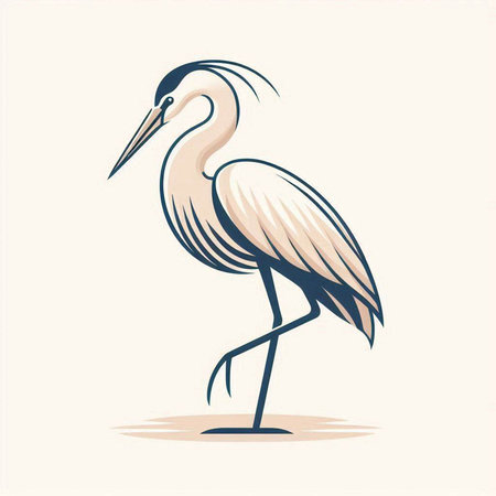 vector illustration of a stork on a white background. eps 10のイラスト素材