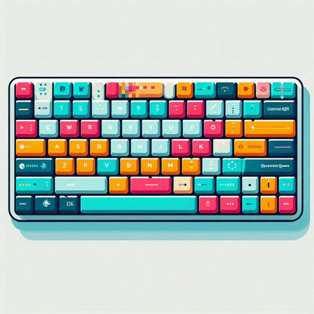 Computer keyboard. Vector illustration. Eps 10. Colorful keyboard.のイラスト素材