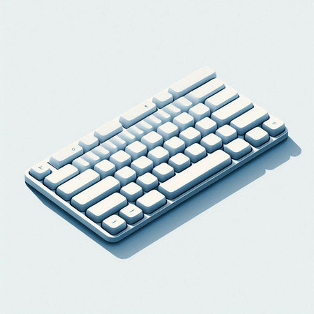 Keyboard on a white background, 3d render. Computer keyboardのイラスト素材