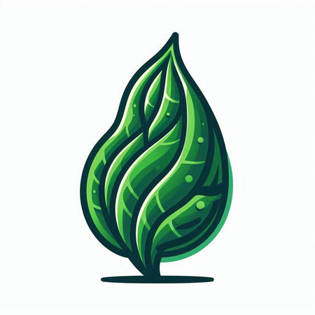 Green leaf icon isolated on white background. Eco concept. Vector illustration.のイラスト素材