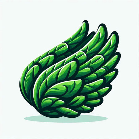 Illustration of a green leaf isolated on a white background - vectorのイラスト素材