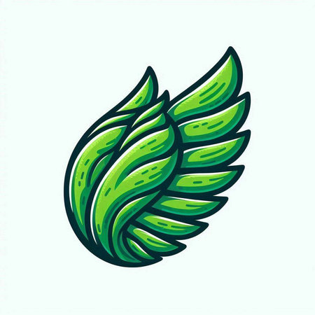 Elegant green leaf icon. Vector illustration isolated on white background.のイラスト素材