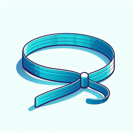 Blue ribbon isolated on white background. Vector illustration. Eps 10.のイラスト素材