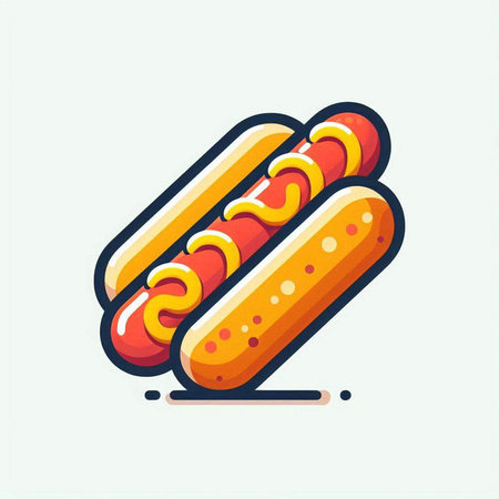 Hot dog icon. Fast food symbol. Vector illustration in flat styleのイラスト素材