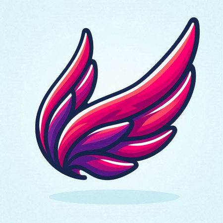 Vector illustration of a flying bird on blue background. Cartoon style.のイラスト素材