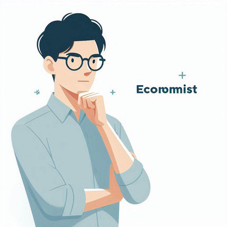 Elegant man with glasses thinking about something. Vector illustration.のイラスト素材