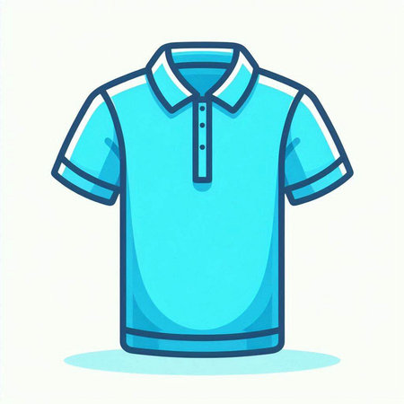 Blue polo shirt on a white background. Vector illustration in cartoon style.のイラスト素材