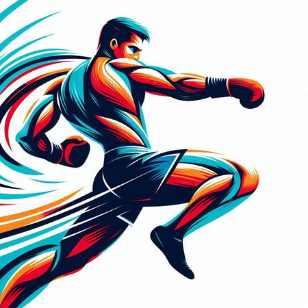 Athlete with boxing gloves. Vector illustration for your design.のイラスト素材