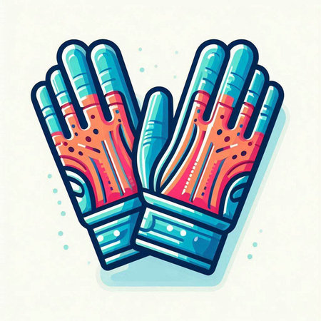 Vector illustration of a pair of gloves in cartoon style. Isolated on white background.のイラスト素材