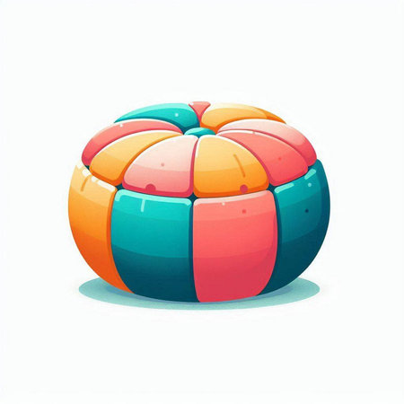 Colorful inflatable beach ball isolated on white background. Vector illustration.のイラスト素材