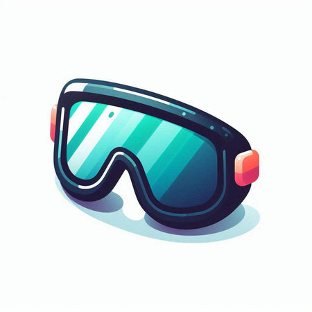 Ski goggles isolated on a white background. Vector illustration. Eps 10.のイラスト素材